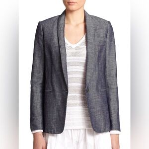 Rag & Bone Denim Blazer Cotton Blend